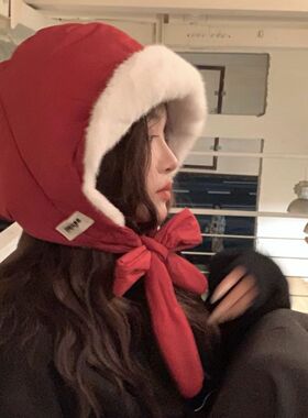 可爱秋冬羽绒帽子包包两用