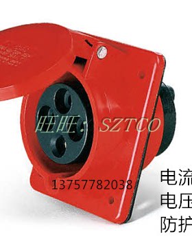 防水工业插头插座SF-314 SF-324 4P4芯 暗装明装直座  连接器