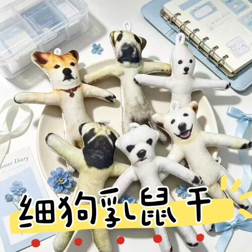 可爱mini老鼠干猫猫狗狗小乳鼠干玩偶内置铁丝骨架娃娃包包小挂件