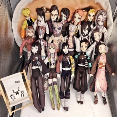 鬼灭之刃义勇童磨无惨抽象老鼠干玩偶内置骨架摆造型玩偶公仔富冈