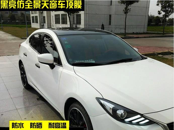 马自达3 6昂科塞拉昂克赛拉阿特兹改装仿全景天窗膜车顶贴膜亮黑