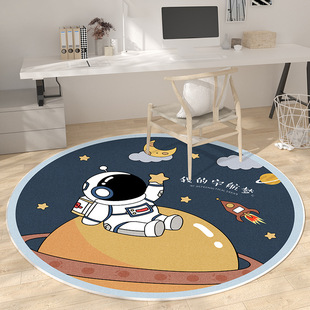 圆形地毯儿童房学习转椅写字台书桌电脑椅地垫卧室床边防滑毯