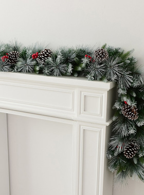 正品跨境圣诞藤条装饰摆件美国松果松针红果仿真藤条圣诞