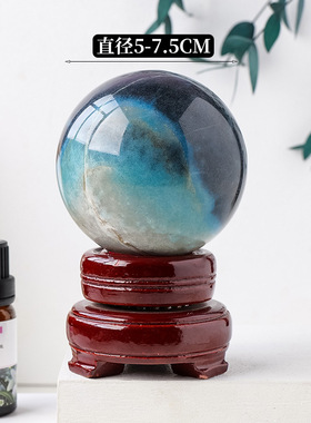 正品天然水晶石水晶球 羟磷铝石原石打磨水晶球蓝晶石球家居装饰