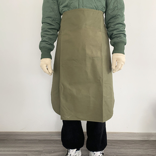 老式 君绿色背带绑带厨师工作服大扫除家用后厨围裙 半身炊事围裙