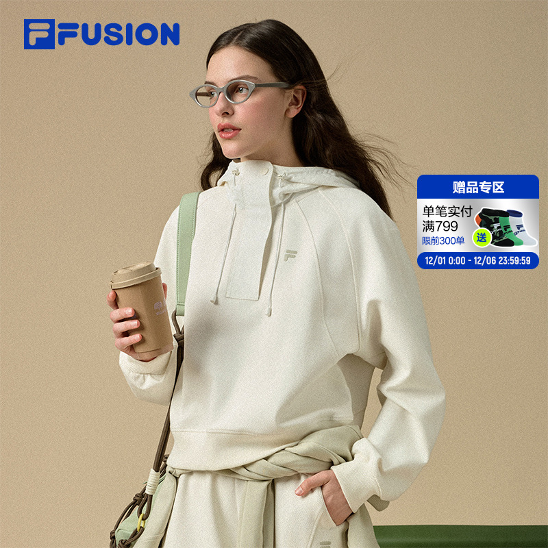 FILAFUSION斐乐女针织连帽上衣