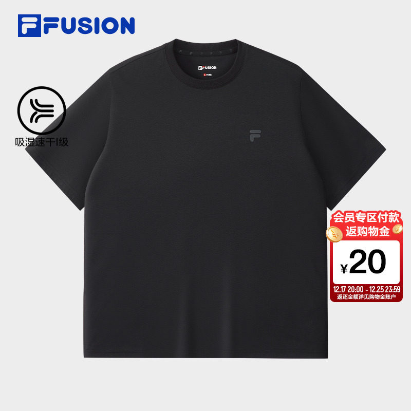 FILA FUSION斐乐潮牌男子针织短袖衫2025秋季新款时尚