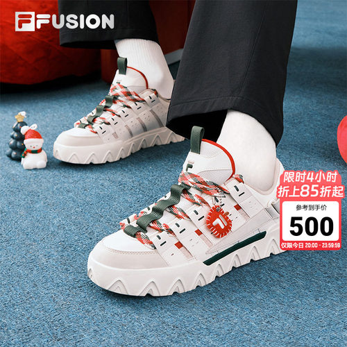 PISA圣诞丨FILA FUSION斐乐潮牌男子板鞋春季女鞋厚底增高休闲鞋