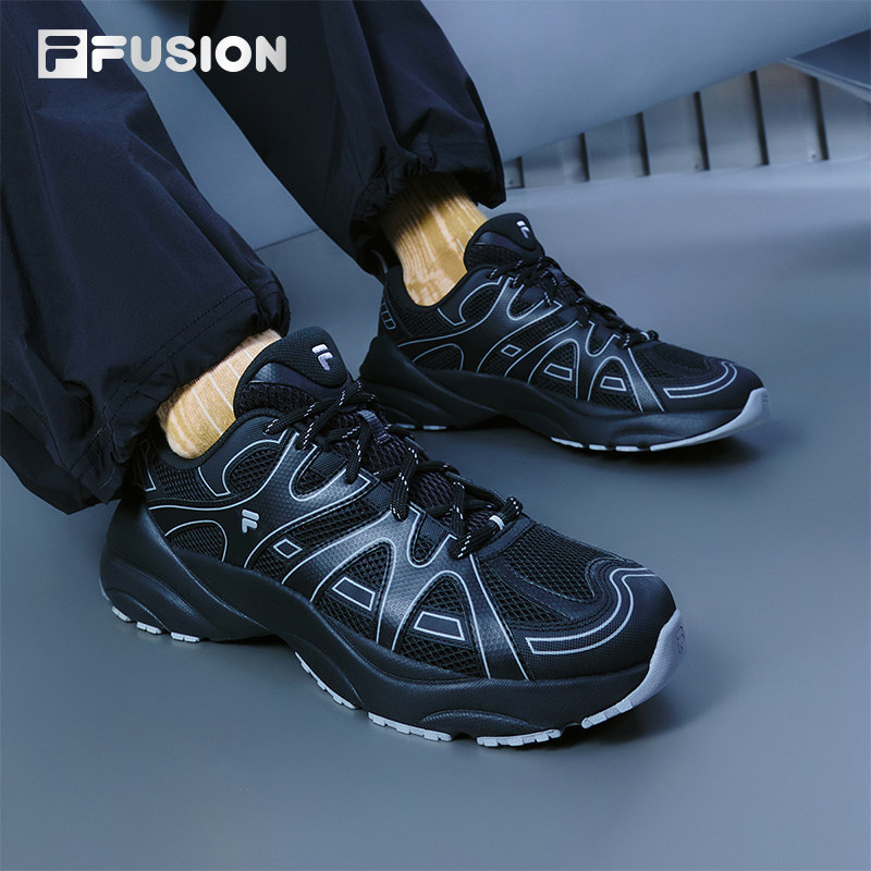 轨迹鞋FILA FUSION斐乐潮牌男黑色运动鞋2025秋季新款女复古跑鞋,运动鞋new,跑步鞋,淘宝优惠券,粉丝福利购,淘宝优惠卷