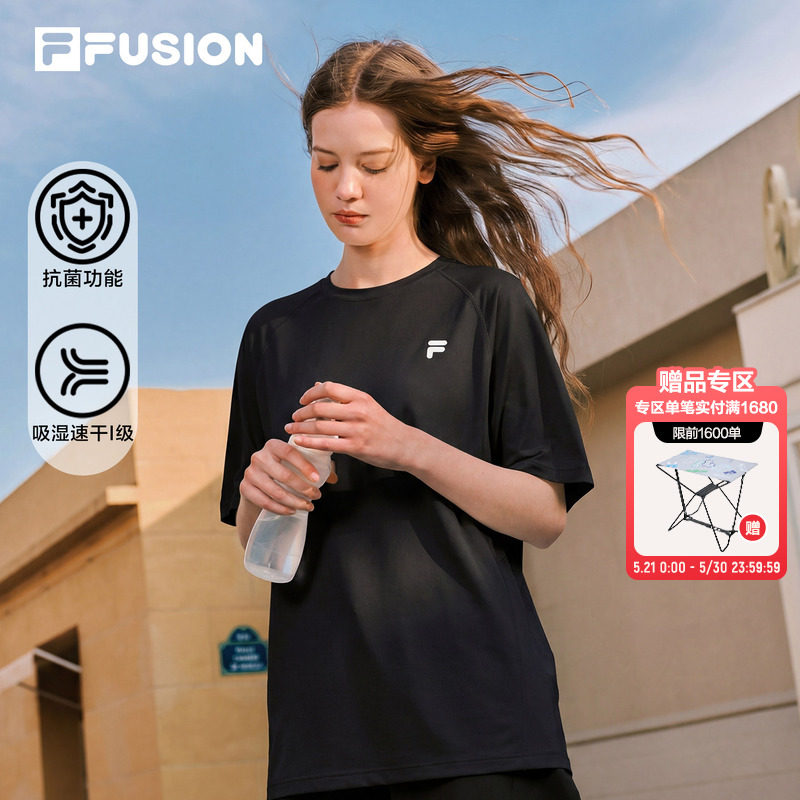 FILA FUSION斐乐速干衣短袖女半袖2026夏季新款抗菌健