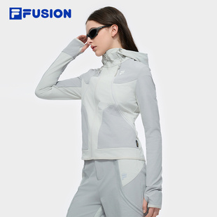 FILA FUSION斐乐潮牌梭织外套女春季休闲修身显瘦机能风连帽上衣