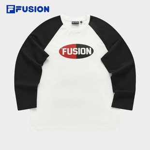衫 针织长袖 2024夏季 新款 长T FILA 拼色插肩袖 FUSION斐乐潮牌情侣款