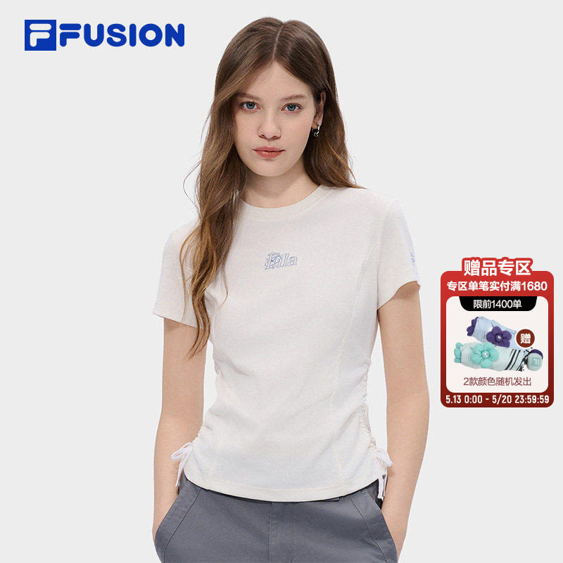 FILA FUSION斐乐潮牌女子针织短袖衫2026夏季新款时尚
