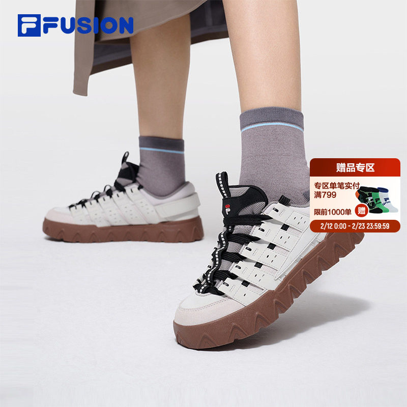 章昊同款PISA丨FILA FUSION斐乐潮牌女鞋板鞋比萨鞋厚底休闲鞋男