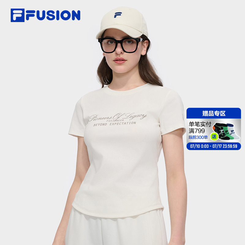 FILAFUSION斐乐女子针织短袖T恤