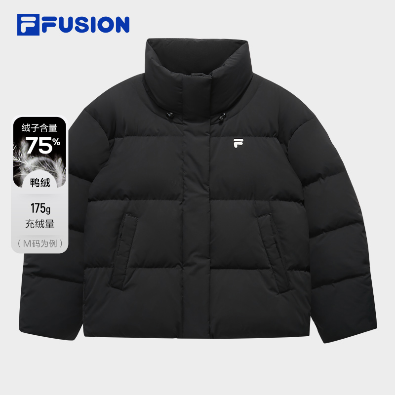 FILA FUSION斐乐潮牌羽绒服女2025冬季新款休闲宽松保暖立领外套