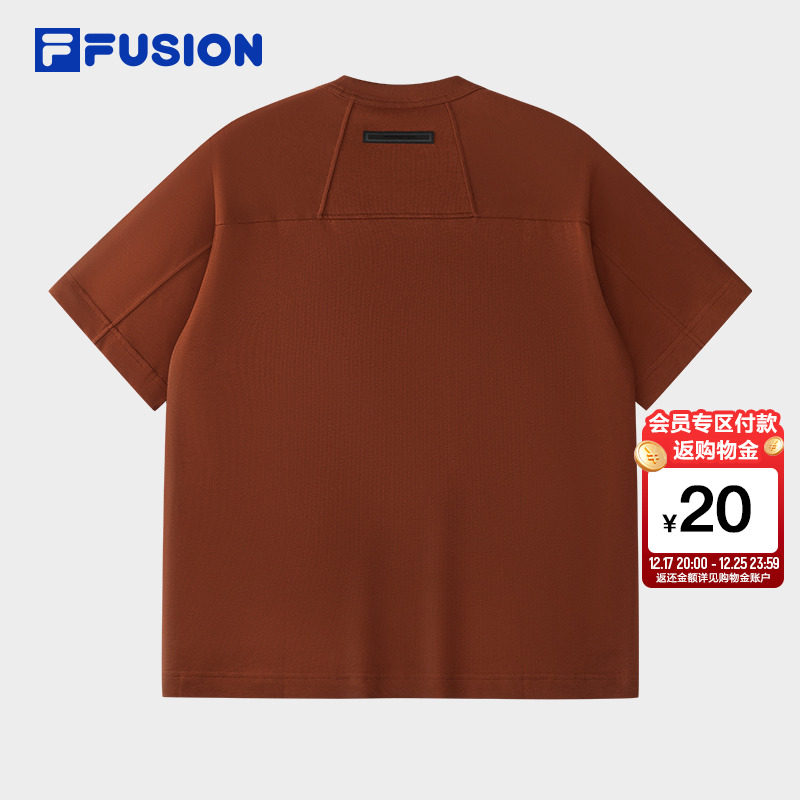 FILA FUSION斐乐潮牌男子针织短袖衫2025冬季新款休闲