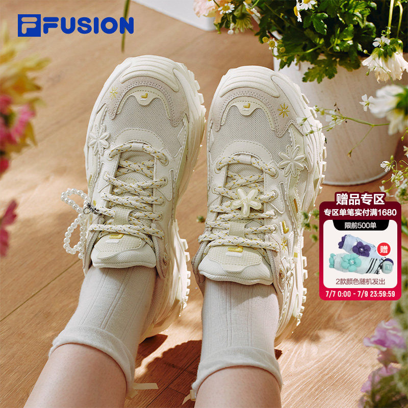 FILA FUSION斐乐硬糖绽放老爹鞋女生夏季新款厚底增高休闲运动鞋