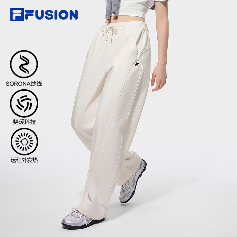 FILA FUSION斐乐潮牌针织长裤女裤2026秋季新款宽松休闲裤运动裤