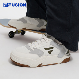 輕便防滑運動鞋 FILA 革面休閑鞋 春秋款 FUSION斐樂潮牌男鞋 躍板鞋