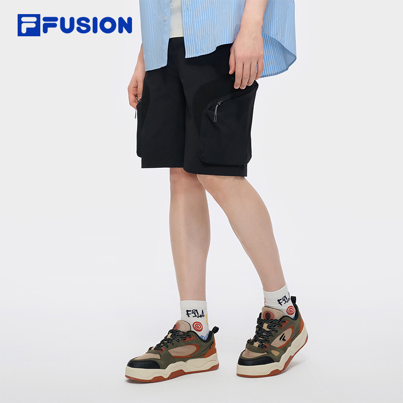 FILAFUSION斐乐潮牌梭织五分裤