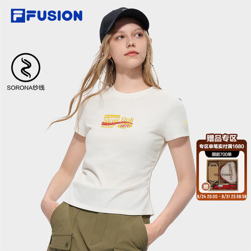 FILAFUSION女短袖T百搭修身上衣