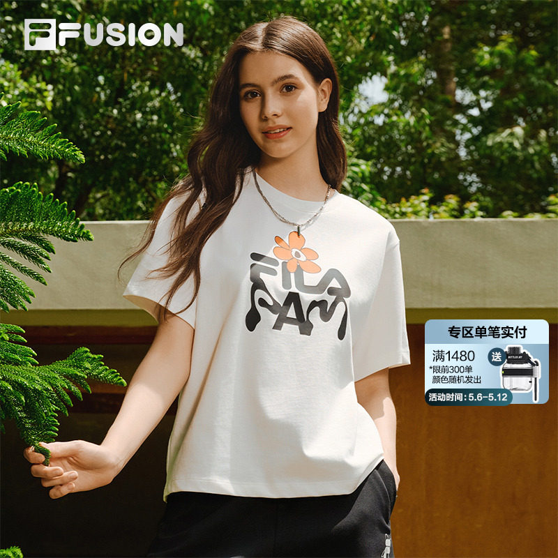 FILA FUSION | P.A.M.联名斐乐女子短袖T恤夏季新款纯棉透气上衣