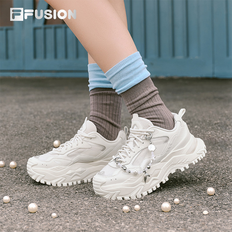 硬糖丨FILA FUSION斐乐女鞋老爹鞋新款厚底增高白色休闲鞋运动鞋