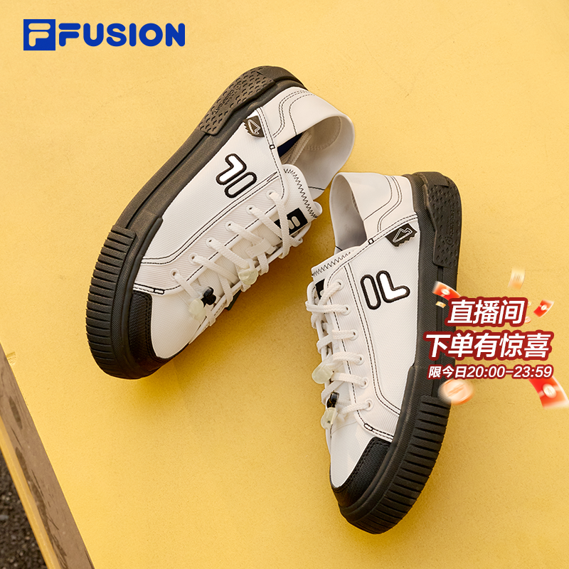 FILA FUSION斐乐一脚蹬女鞋帆布鞋鞋子小白鞋运动鞋休闲男