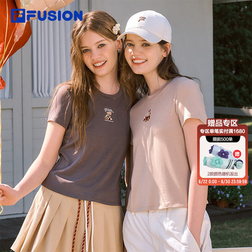 FILAFUSION斐乐女士针织短袖衫