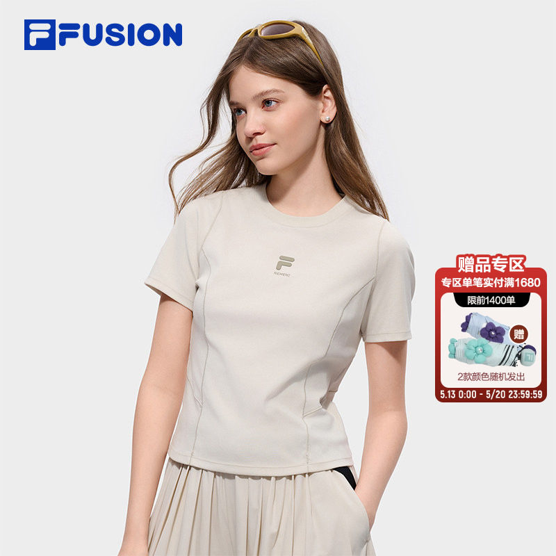 FILA FUSION斐乐潮牌修身短袖t恤2026夏季新款修身休