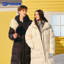 FILA FUSION斐乐潮牌情侣款长款羽绒服2025冬季新款宽松保暖外套