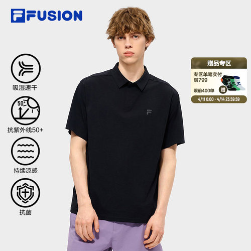 FILAFUSION男短袖POLO速干上衣