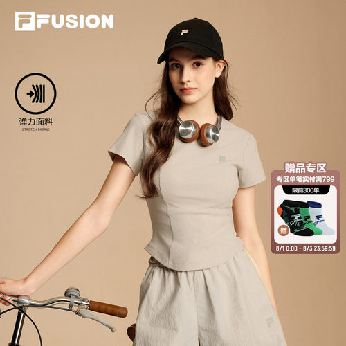 FILAFUSION斐乐女子紧身短袖T恤