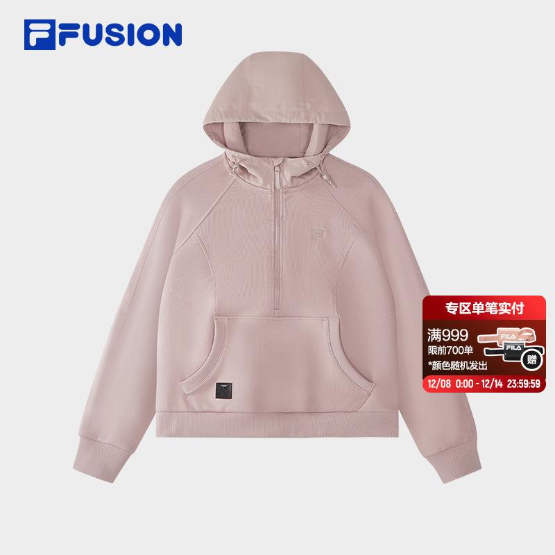 FILAFUSION斐乐女针织连帽上衣