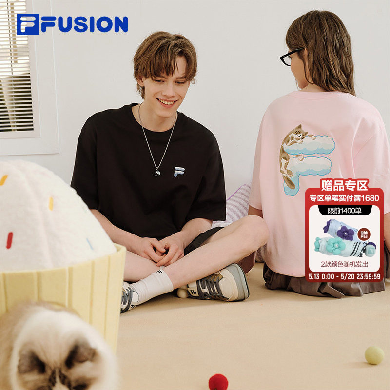 FILA FUSION斐乐情侣短袖t恤女26夏季新款可爱宽松凉感