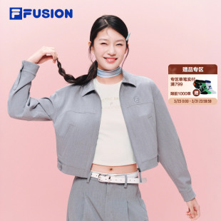 宽松翻领上衣夹克衫 新款 FUSION斐乐潮牌梭织外套女2026夏季 FILA