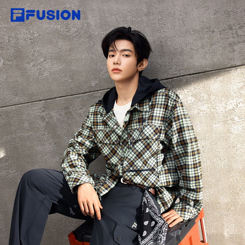 章昊同款FILA FUSION斐乐梭织长袖外套男2026春新款宽松格子上衣,运动服/休闲服装,运动茄克/外套,淘宝优惠券,粉丝福利购,淘宝优惠卷