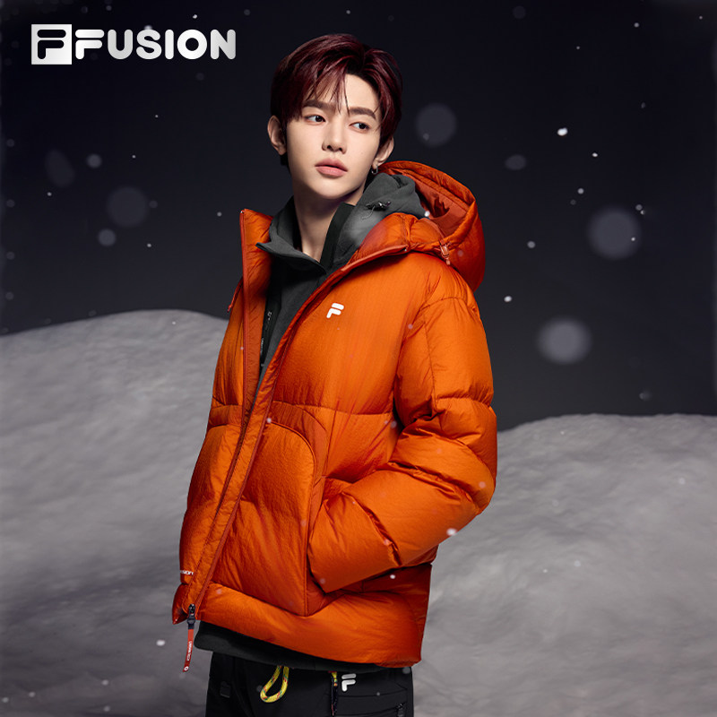 章昊同款鹅绒羽绒服|FILA FUSION斐乐潮牌男2025冬季保暖连帽外套,运动服/休闲服装,运动羽绒服,淘宝优惠券,粉丝福利购,淘宝优惠卷