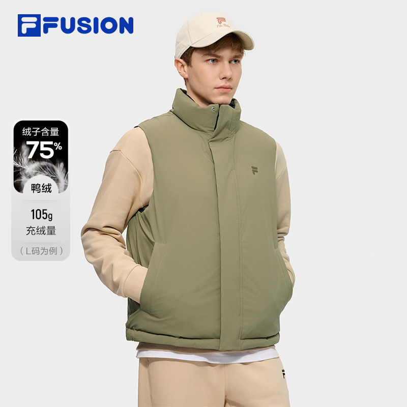 FILA FUSION斐乐潮牌双面穿羽绒马甲男2025冬季新款时尚休闲外套,运动服/休闲服装,羽绒马甲,淘宝优惠券,粉丝福利购,淘宝优惠卷