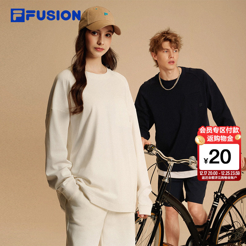 FILA FUSION斐乐潮牌情侣款针织长袖衫2025秋新款时尚