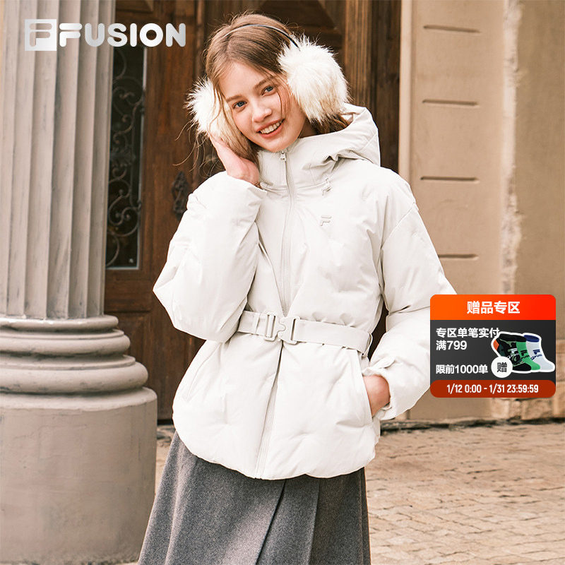 FILA FUSION斐乐潮牌羽绒服女2026春季新款保暖休闲收腰连帽外套,运动服/休闲服装,运动羽绒服,淘宝优惠券,粉丝福利购,淘宝优惠卷