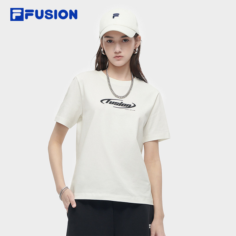 FILA FUSION斐乐潮牌女子针织短袖衫夏季款时尚极简风休闲纯棉T恤,运动服/休闲服装,运动T恤,淘宝优惠券,粉丝福利购,淘宝优惠卷