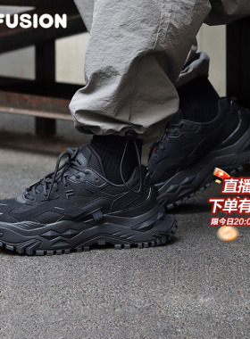 硬糖男鞋丨FILA FUSION斐乐老爹鞋黑武士厚底增高黑色休闲运动鞋