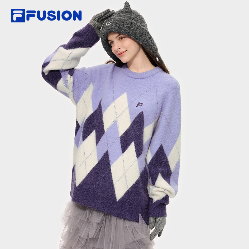 FILA FUSION斐乐潮牌女士编织衫2025冬季新款宽松保暖套头毛衣男,运动服/休闲服装,运动毛衣/线衫,淘宝优惠券,粉丝福利购,淘宝优惠卷