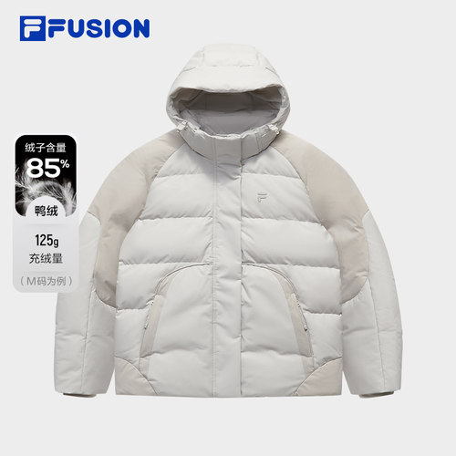 FILA FUSION斐乐潮牌羽绒服女2025冬季新款休闲宽松保暖连帽外套