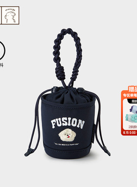 FILA FUSION丨潦草小狗联名系列斐乐挂件小包包刺绣收纳包耳机包