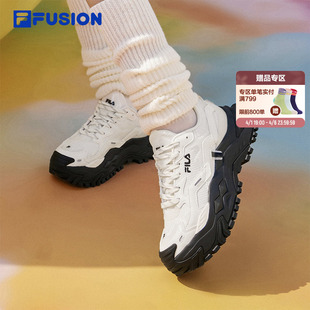 休闲运动鞋 硬糖 厚底增高鞋 黑白老爹鞋 FILA FUSION斐乐潮牌女鞋