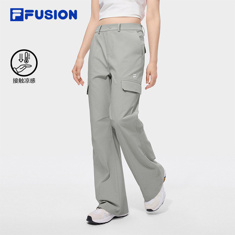 FILA FUSION斐乐潮牌梭织长裤女2026秋季新款休闲裤子凉感喇叭裤