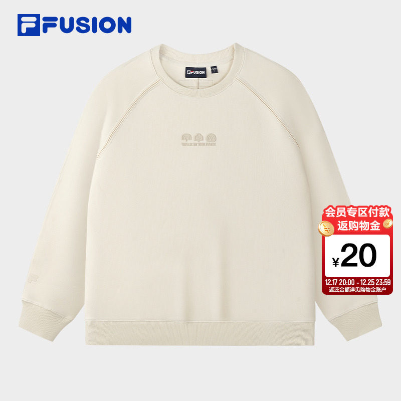 FILA FUSION斐乐潮牌情侣款套头卫衣2025冬新款休闲针织长袖上衣